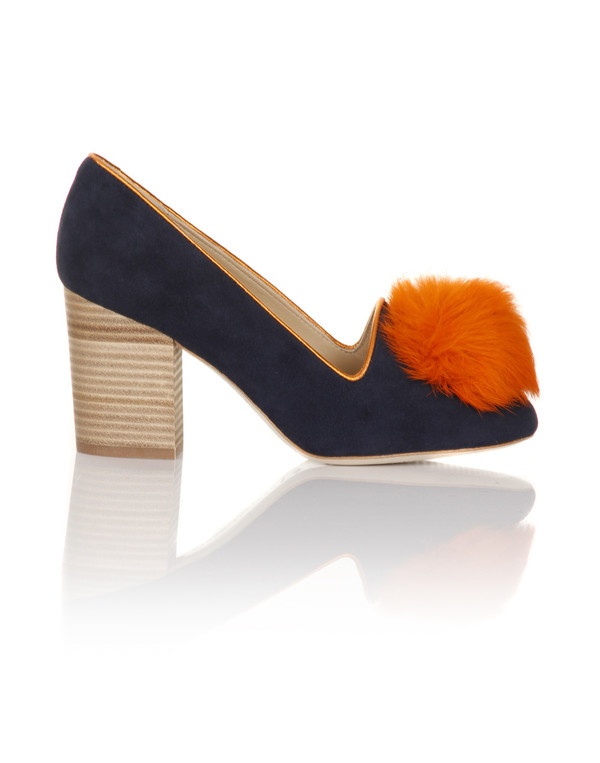 Minna Parikka - Alice Navy & Orange Suede Pump Minna Parikka - Alice Navy & Orange Suede Pump