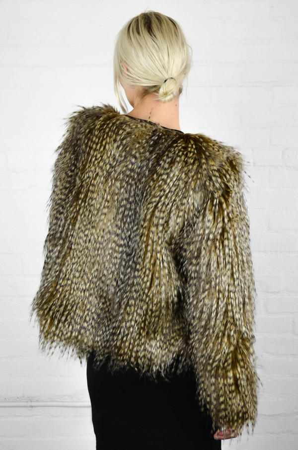 Capulet Faux Fur Jacket in Brown Peacock Capulet Faux Fur Jacket in Brown Peacock