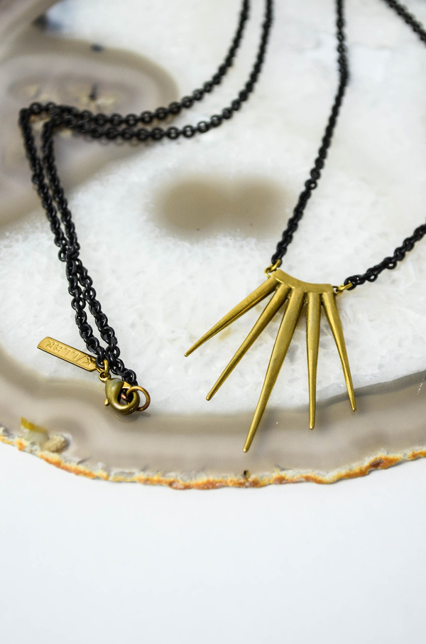 K/ller Brass Single Large Quill Burst Pendant K/ller Brass Single Large Quill Burst Pendant