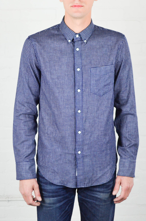 Men's Rag and Bone Indigo Check Yokohama Shirt Men's Rag and Bone Indigo Check Yokohama Shirt