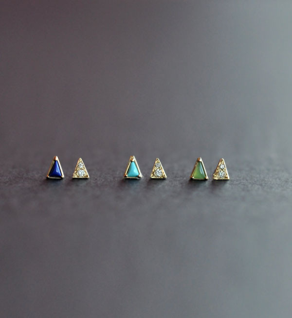 Mociun Lapis Mismatched Triangle & Diamond Earrings Mociun Lapis Mismatched Triangle & Diamond Earrings