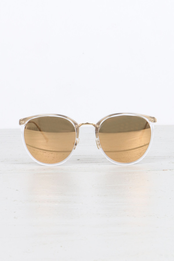 Linda Farrow Oval Sunglasses in Clear Linda Farrow Oval Sunglasses in Clear