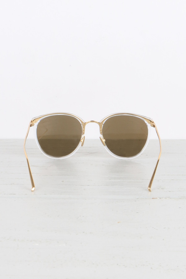 Linda Farrow Oval Sunglasses in Clear Linda Farrow Oval Sunglasses in Clear