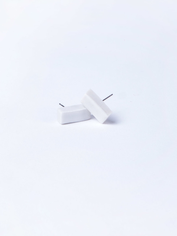 Jujumade White Bar Earring Jujumade White Bar Earring