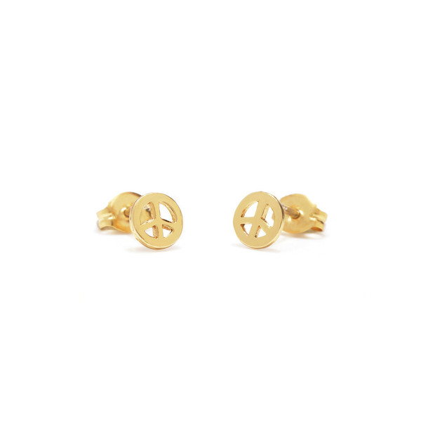 Bing Bang NYC Peace Studs - Yellow Gold or Silver Bing Bang NYC Peace Studs - Yellow Gold or Silver