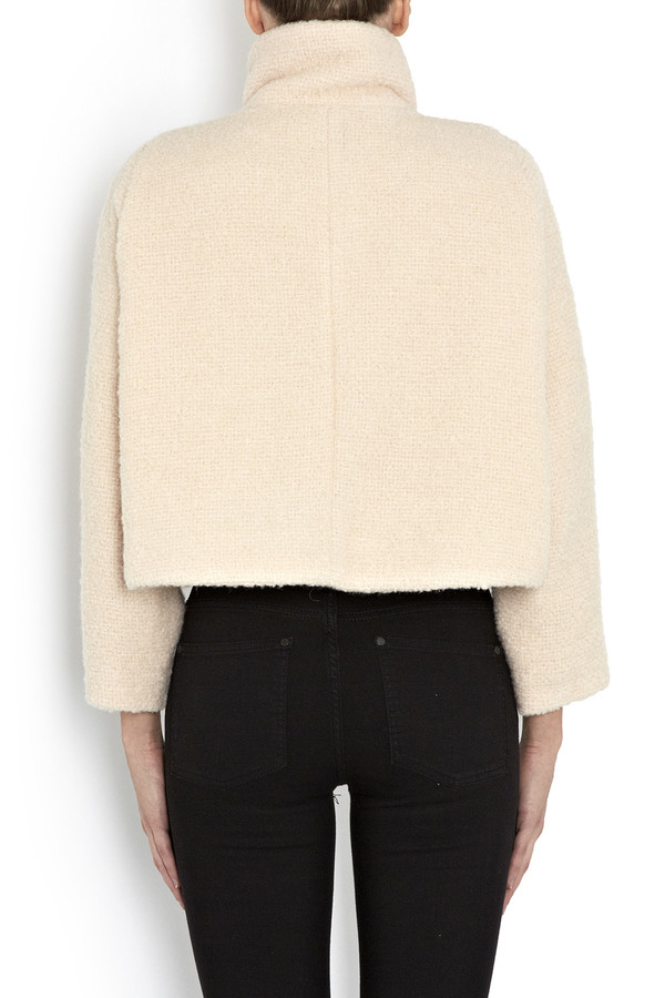 Apiece Apart Juliana Cropped Cream Blanket Coat Apiece Apart Juliana Cropped Cream Blanket Coat