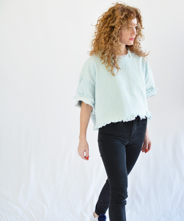 Ashley Rowe Bleached Denim Tee Ashley Rowe Bleached Denim Tee