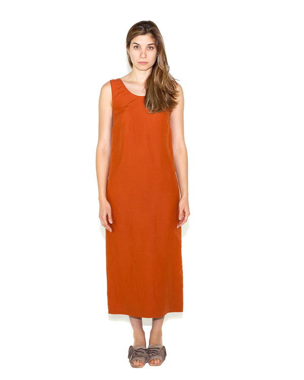 Creatures of Comfort Ozo Dress in Cayenne Silk/Linen Creatures of Comfort Ozo Dress in Cayenne Silk/Linen