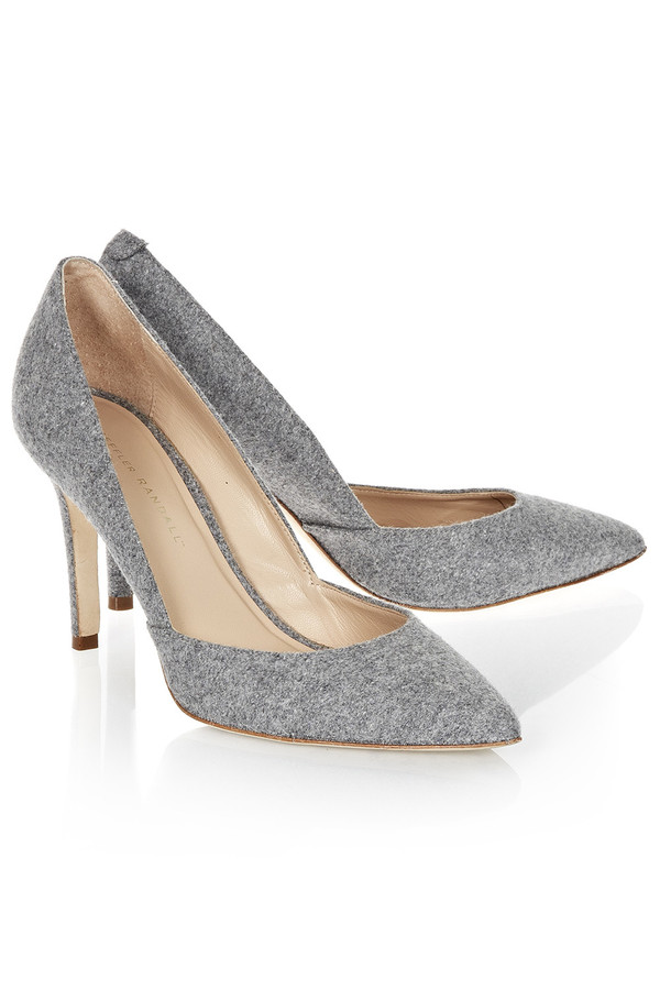 Loeffler Randall - Pari Classic Stiletto Pump in Grey Melton Wool Loeffler Randall - Pari Classic Stiletto Pump in Grey Melton Wool