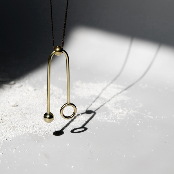 7115 by Szeki Sphere + Ring U-Sign Necklace J16 7115 by Szeki Sphere + Ring U-Sign Necklace J16