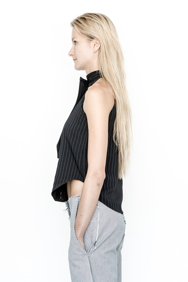 Assembly New York Business Stripe Cutaway Top Assembly New York Business Stripe Cutaway Top
