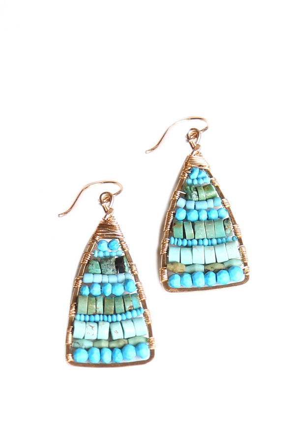James and Jezebelle Turquoise Triangle Paddle Earring James and Jezebelle Turquoise Triangle Paddle Earring