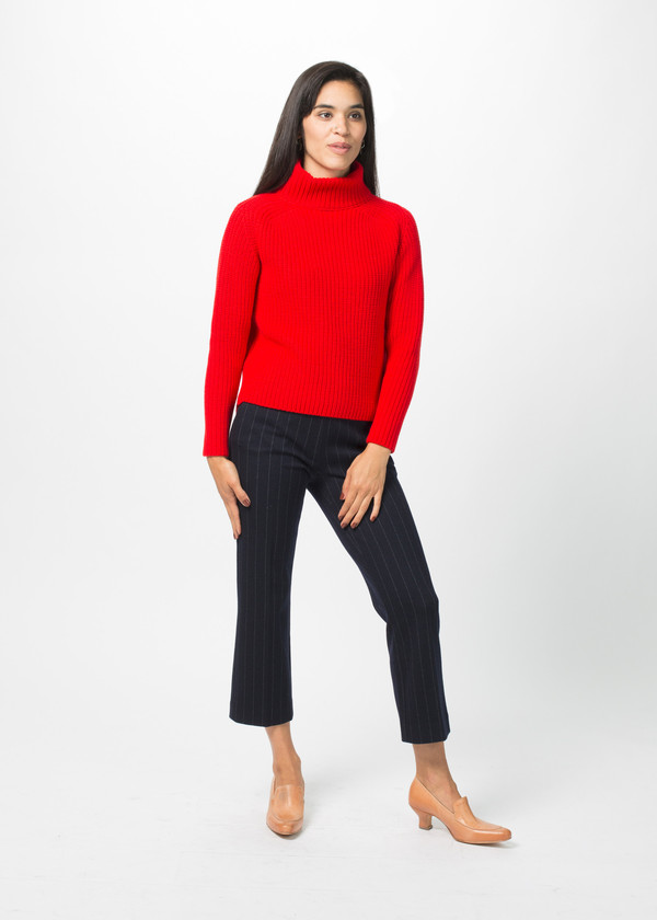 Odeeh Mock Turtleneck Cable Knit Sweater Odeeh Mock Turtleneck Cable Knit Sweater