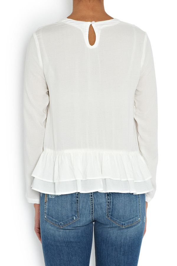 Rodebjer - White Lindy Peplum Frill Tunic Rodebjer - White Lindy Peplum Frill Tunic
