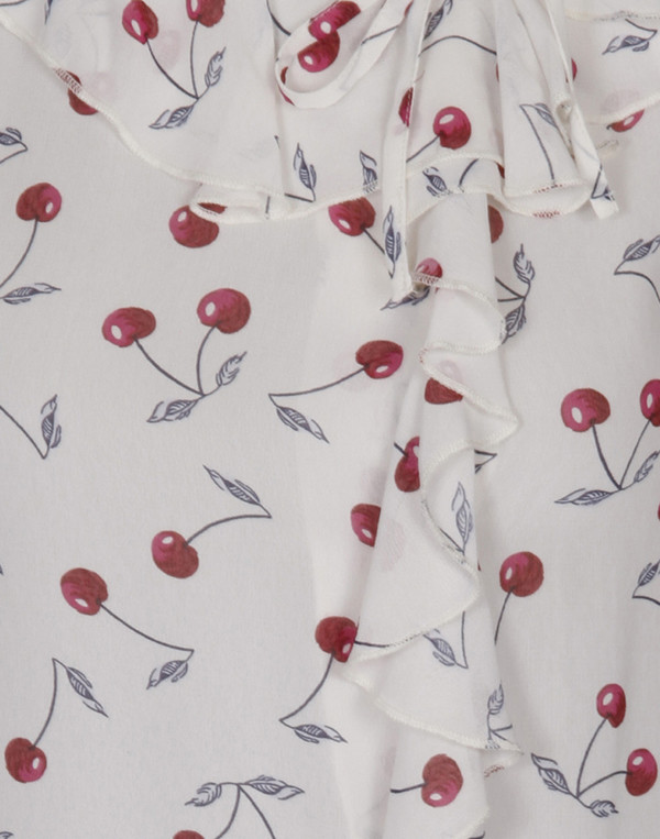 Xilla Top in White/Silver Cherry Print Xilla Top in White/Silver Cherry Print