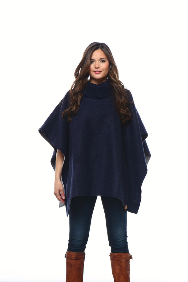 Stick & Ball Knit Collar Poncho Stick & Ball Knit Collar Poncho