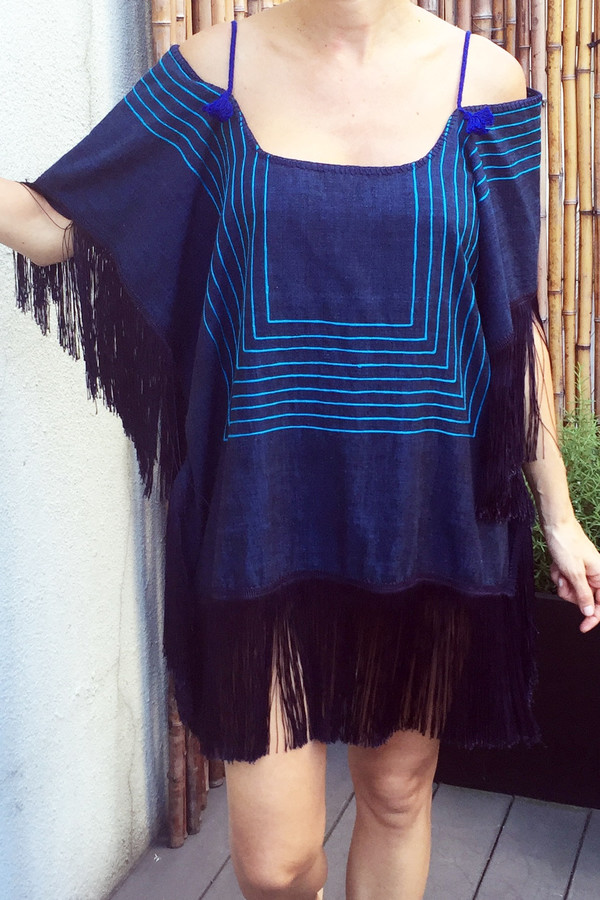 Mexican Huipil - Cobalt Blue Mexican Huipil - Cobalt Blue