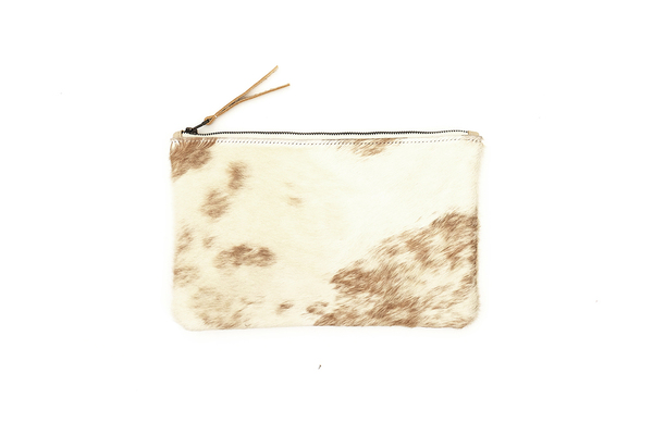 Primecut TAN BRINDLE COWHIDE CLUTCH Primecut TAN BRINDLE COWHIDE CLUTCH