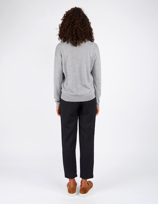 Filippa K Merino R-Neck Pullover Light Grey Melange Filippa K Merino R-Neck Pullover Light Grey Melange