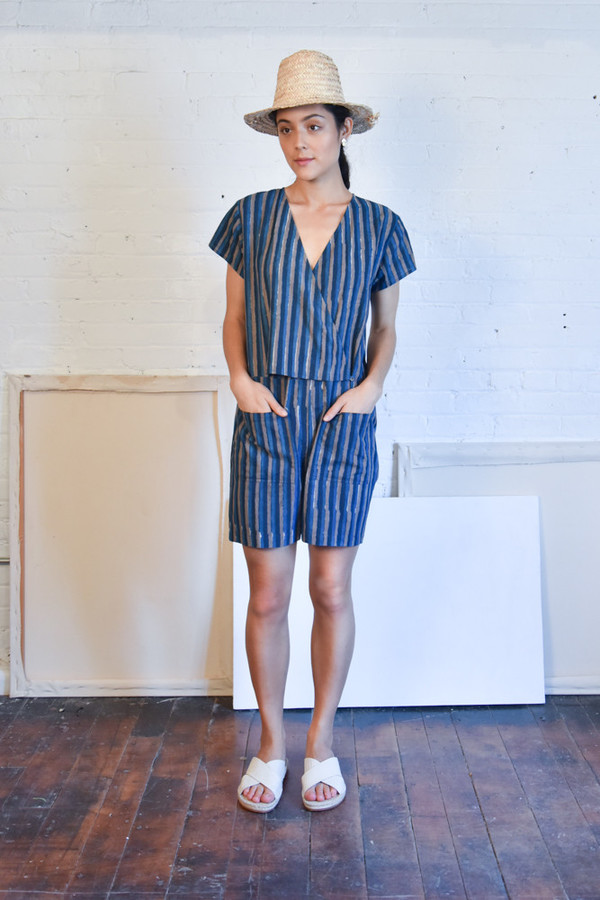 Seek Collective Sample Sale / Shorts Jumpsuit, sky stripes Seek Collective Sample Sale / Shorts Jumpsuit, sky stripes