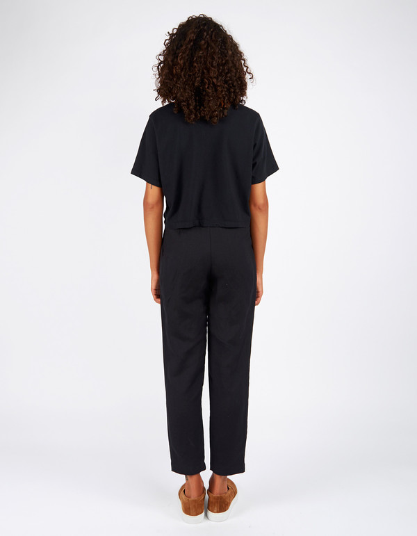 Pansy Crop Tee Black Pansy Crop Tee Black