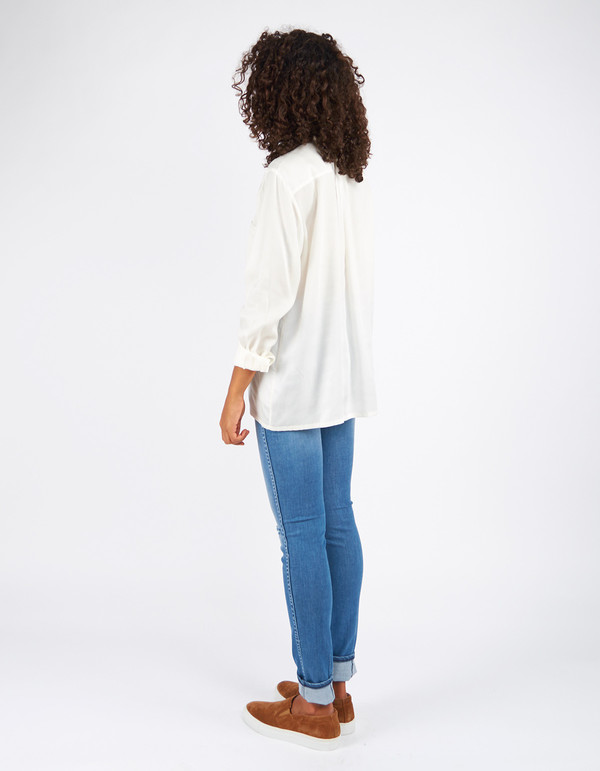 Filippa K Tencel Pull On Blouse Off White Filippa K Tencel Pull On Blouse Off White