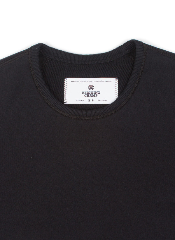 Reigning Champ Knit Midweight Terry Scalloped LS Crewneck Black Reigning Champ Knit Midweight Terry Scalloped LS Crewneck Black