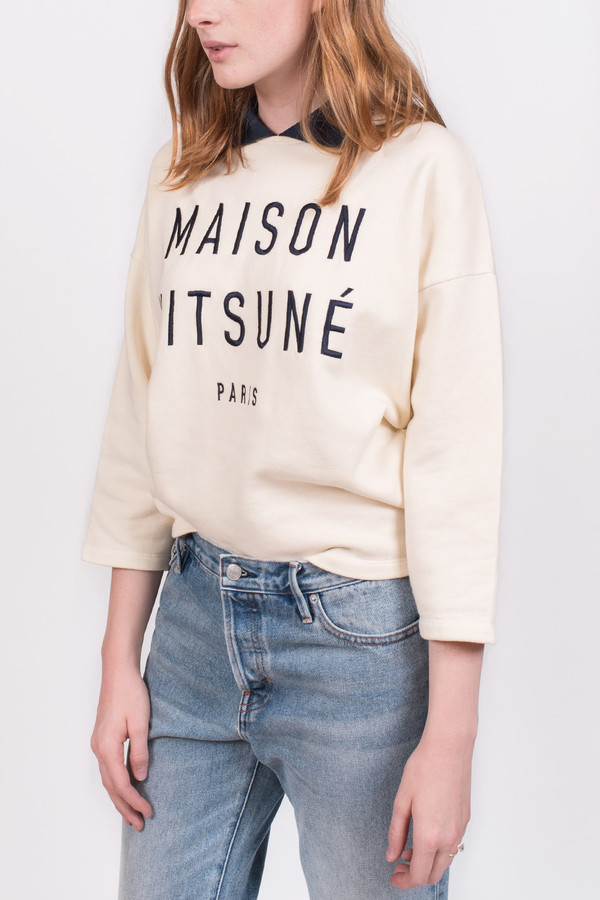 Maison Kitsune Polo Cropped Sweatshirt Maison Kitsune Polo Cropped Sweatshirt
