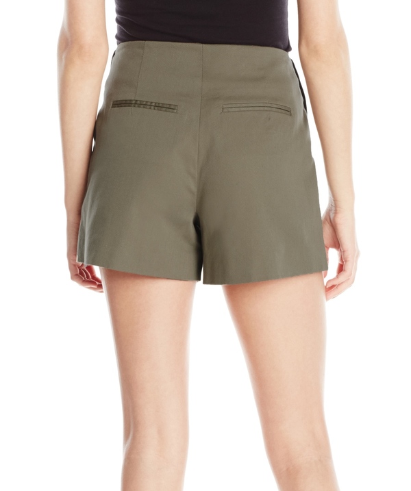 Vincetta Olive Leather Pocket Short Vincetta Olive Leather Pocket Short
