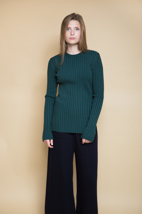 Achro Long Sleeve Ribbed Sweater - Green Achro Long Sleeve Ribbed Sweater - Green