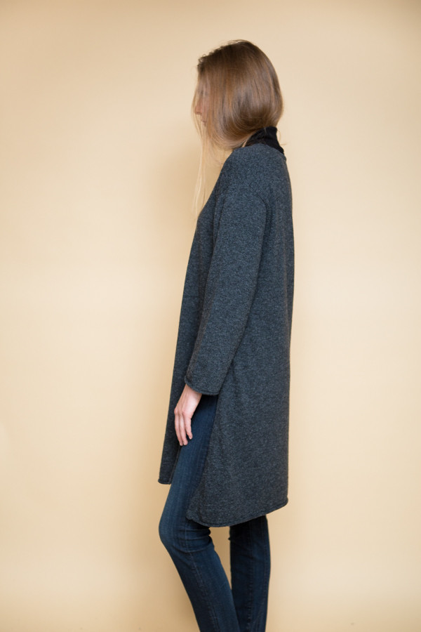 Achro Side Slit Long Sweater - Charcoal Achro Side Slit Long Sweater - Charcoal
