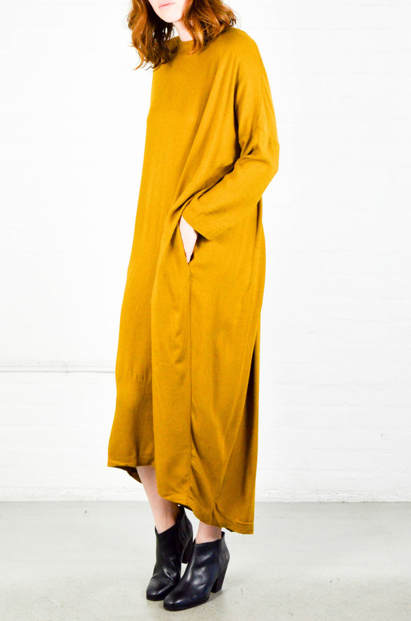 Black Crane Gold Brown Pleated Cocoon Dress Black Crane Gold Brown Pleated Cocoon Dress