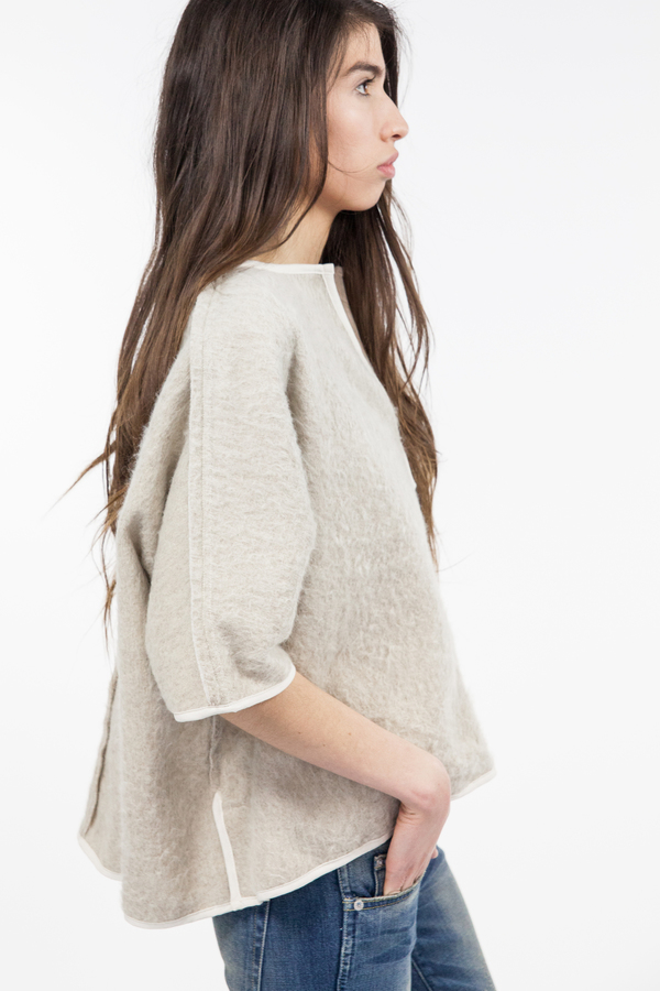 Objects Without Meaning Pullover Poncho - Oatmeal Objects Without Meaning Pullover Poncho - Oatmeal