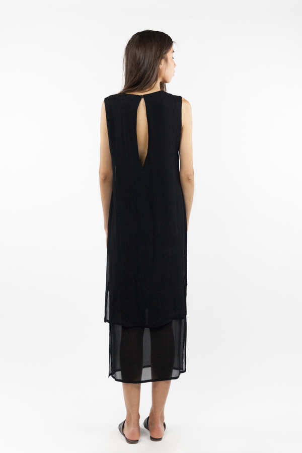 7115 by Szeki Sleeveless Layered Dress - Black 7115 by Szeki Sleeveless Layered Dress - Black