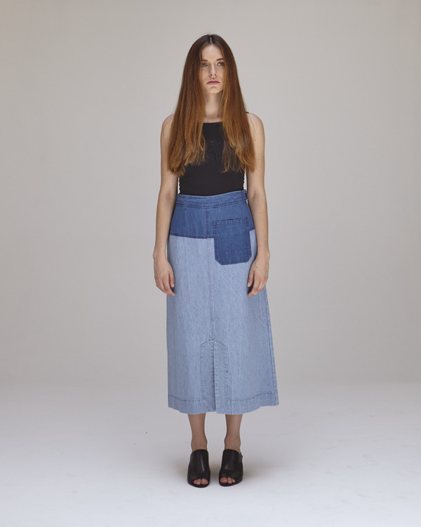 Caron Callahan Georgia Skirt in Blue Combo Caron Callahan Georgia Skirt in Blue Combo