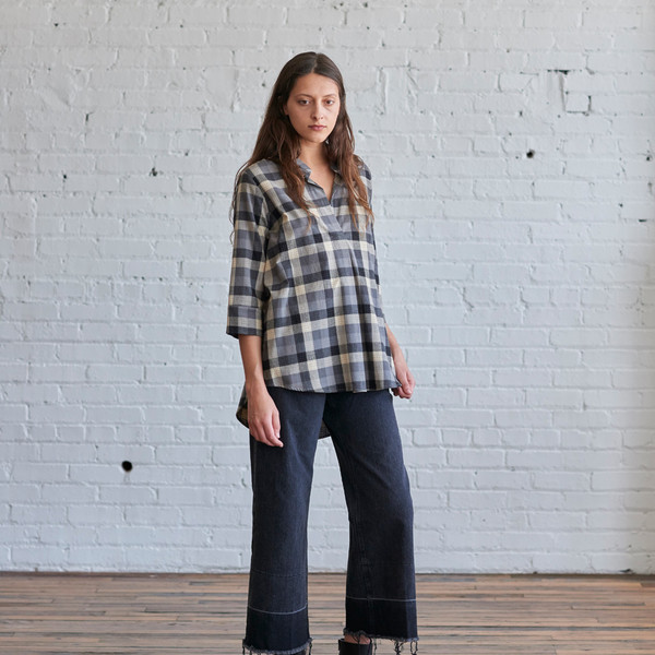 Language of the Birds Nehru Tunic Plaid Language of the Birds Nehru Tunic Plaid