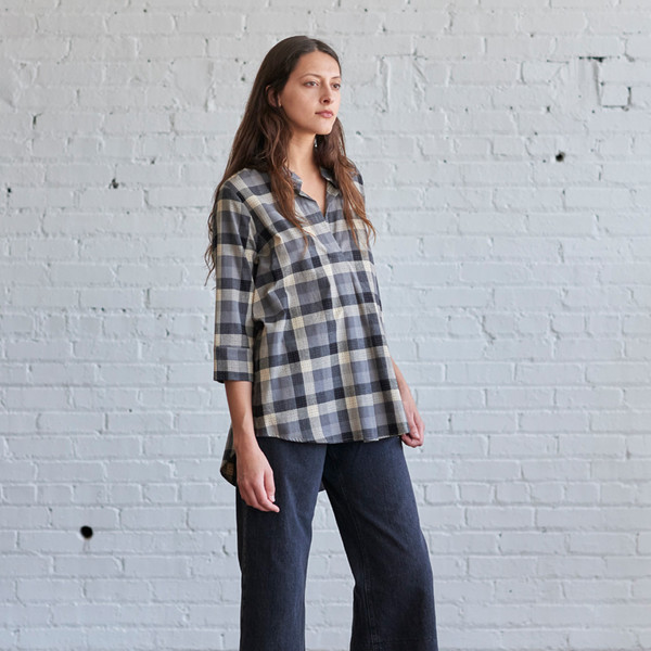 Language of the Birds Nehru Tunic Plaid Language of the Birds Nehru Tunic Plaid