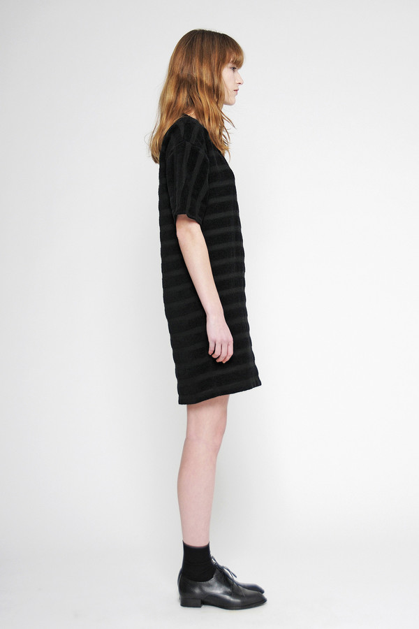 Diarte "Arenal" Textured Stripe Crew Neck Dress Diarte "Arenal" Textured Stripe Crew Neck Dress
