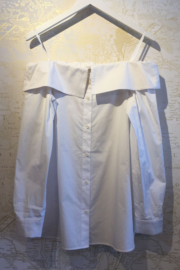 Tibi Cotton poplin off the shoulder shirt Tibi Cotton poplin off the shoulder shirt