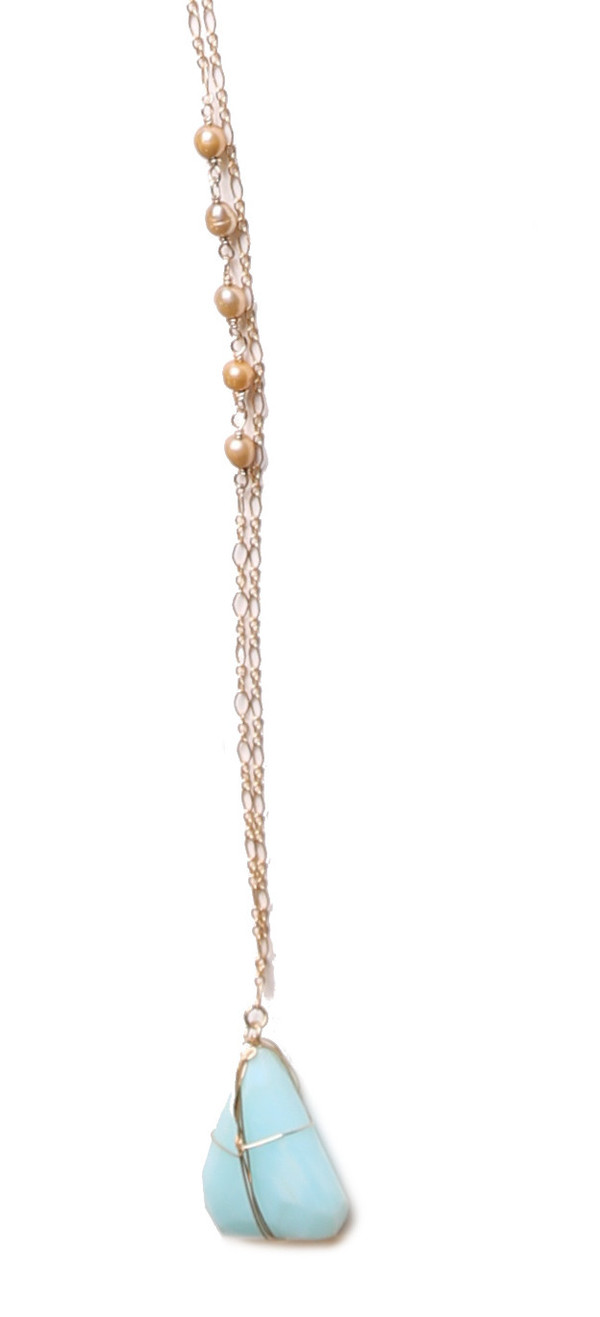 Pearl & Peruvian Opal Necklace Pearl & Peruvian Opal Necklace
