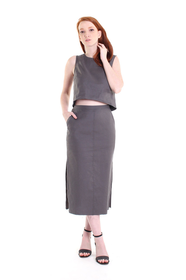 Obakki Alsea blouse in charcoal Obakki Alsea blouse in charcoal
