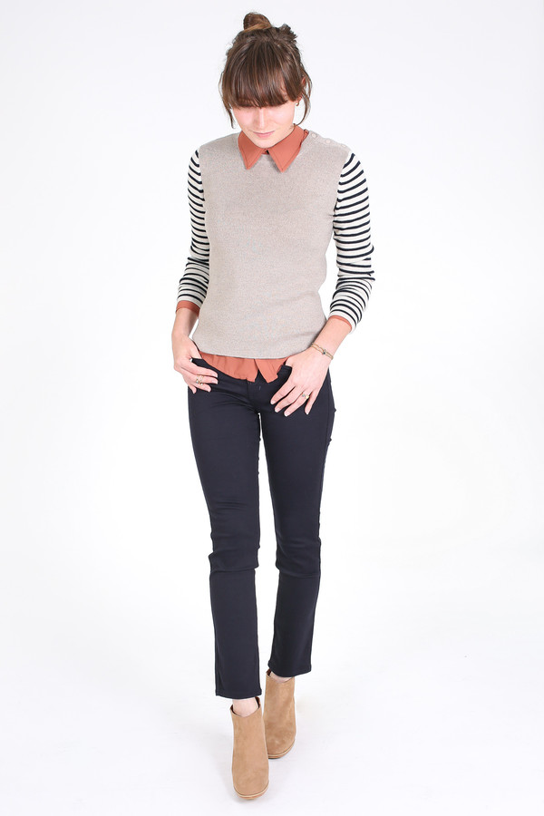 Chinti and Parker Breton sleeve sweater in oatmeal Chinti and Parker Breton sleeve sweater in oatmeal