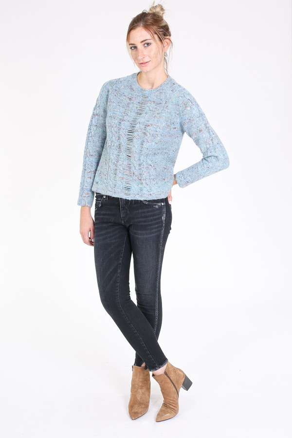 Raquel Allegra Cable knit pullover in french blue Raquel Allegra Cable knit pullover in french blue