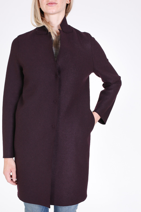 Harris Wharf London Cocoon coat in burgundi Harris Wharf London Cocoon coat in burgundi