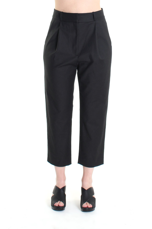 Steven Alan Cropped pleated trouser in black Steven Alan Cropped pleated trouser in black