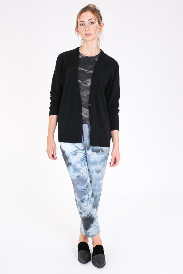 Raquel Allegra Deep v cardigan in black Raquel Allegra Deep v cardigan in black
