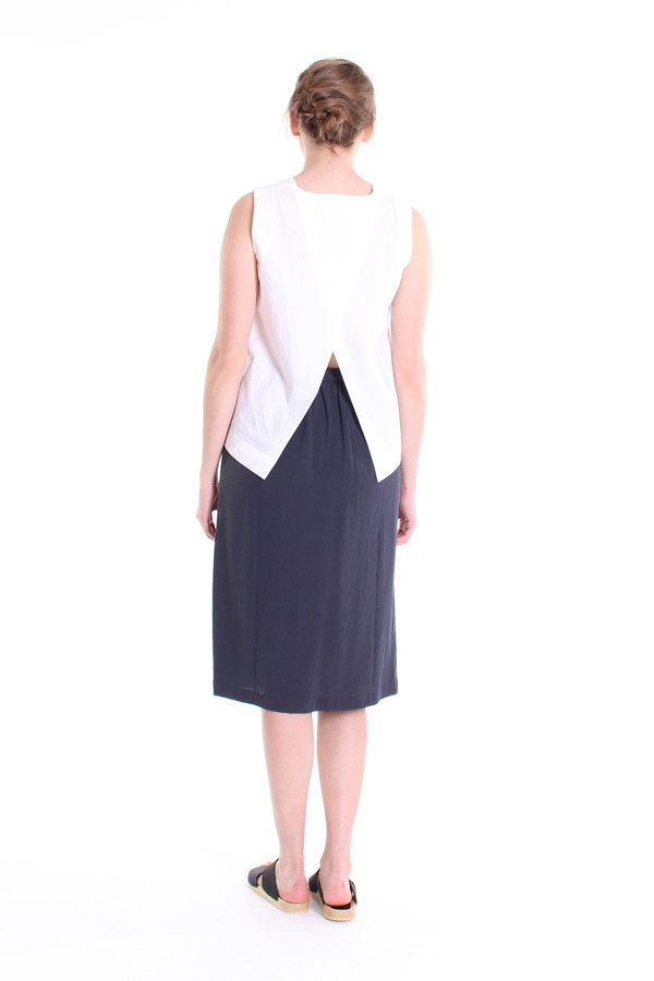 Evam Eva Double cloth wrap skirt in north sea Evam Eva Double cloth wrap skirt in north sea