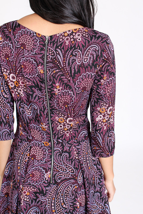 Suno Fit and flare dress in paisley wine Suno Fit and flare dress in paisley wine