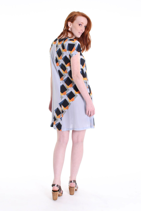 Suno Pleated underlay mini dress in blue Suno Pleated underlay mini dress in blue