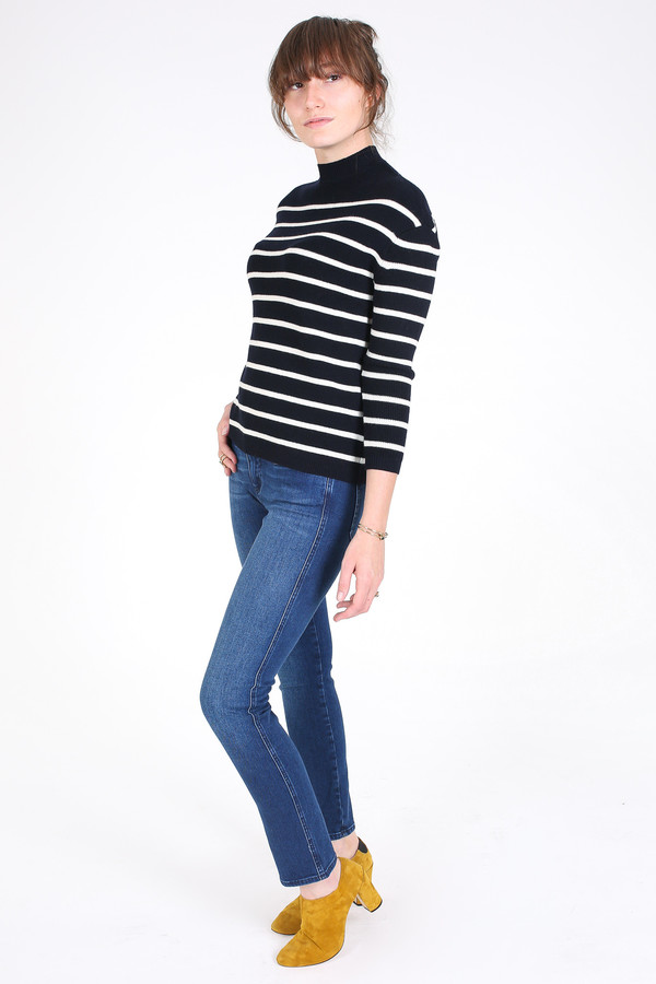 M.i.h Jeans Rib breton sweater in navy and cream M.i.h Jeans Rib breton sweater in navy and cream